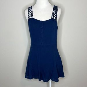 UO | Peter Jensen Cotton lined Romper Crochet Straps